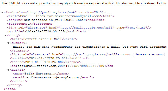 Gmail API - Eine neue E-Mail