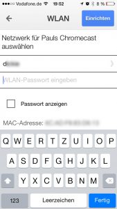 WLAN-Passwort eingeben