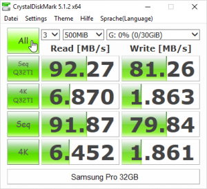 Samsung Pro - CrystalDiskMark