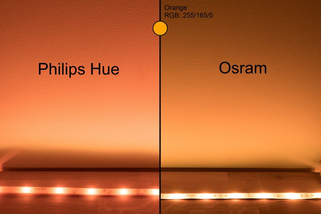 Philips Hue vs Osram - Orange Vergleich