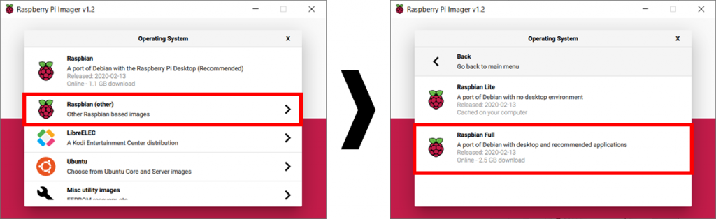 Rasperry Pi Imager Image auswählen
